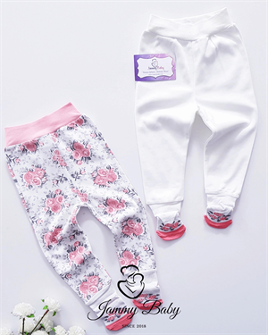 Floral Socks 2-Piece Pants Combination - SALMON